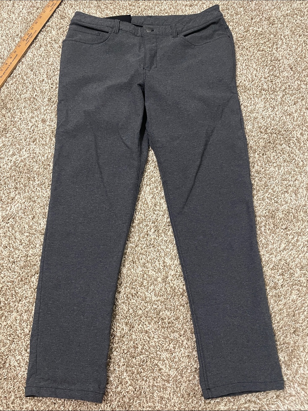 lululemon athletica Men's Charcoal Gray Chino-Style Performance Pants 36x30